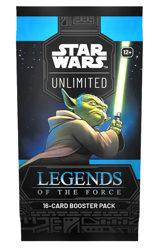 Star Wars Unlimited Legends of the Force booster pack with Yoda holding a lightsaber.