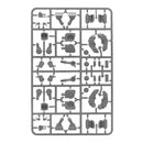 Set of small mechanical parts on a white background