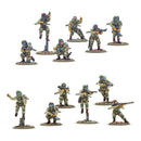 Set of soldier models in various poses on a white background