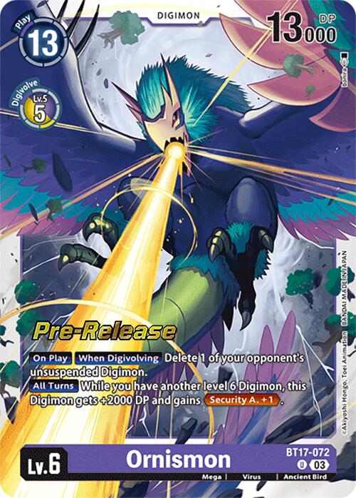 Ornismon [BT17-072] [Secret Crisis Pre-Release Cards]