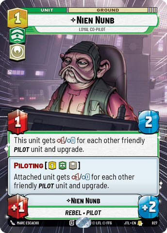 Nien Nunb - Loyal Co-Pilot (827) (Hyperspace Foil) (827) [Jump to Lightspeed]