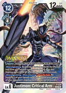 Justimon: Critical Arm [P-179] (Store Tournament 2025 Vol.2 Winner Pack) [Promotional Cards]
