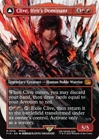 Clive, Ifrit's Dominant // Ifrit, Warden of Inferno (Borderless) (0318) [FINAL FANTASY]