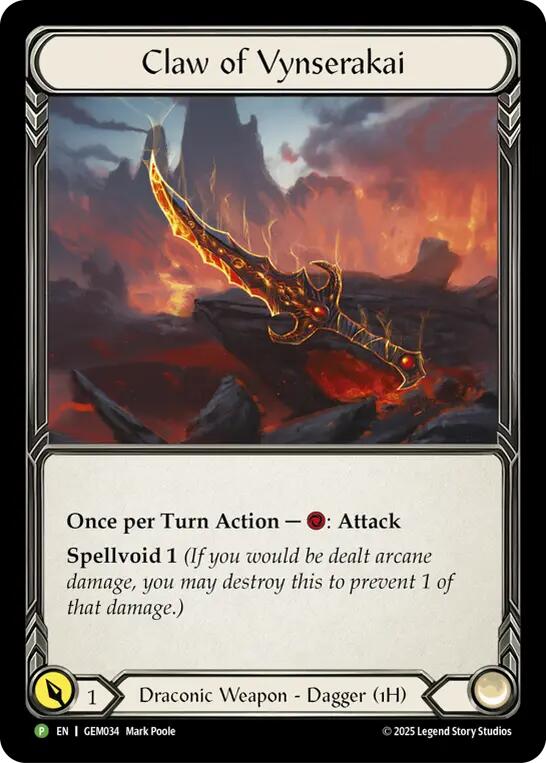 Claw of Vynserakai [GEM034] (GEM Pack 2)  Cold Foil