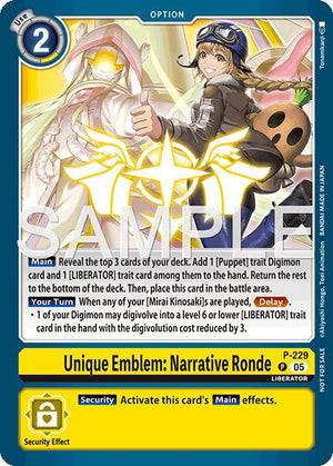Unique Emblem: Narrative Ronde [P-229] (Dawn of Liberator Box Topper) [Promotional Cards]