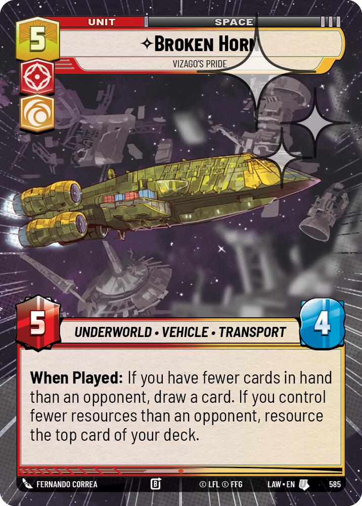 Broken Horn - Vizago's Pride (347) (Hyperspace Foil) (347) [A Lawless Time]