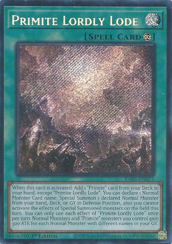 Primite Lordly Lode (Secret Rare) [RA05-EN072] Secret Rare