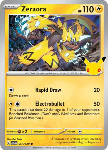 Zeraora (057/128) [Mega Evolution: 30th Celebration]