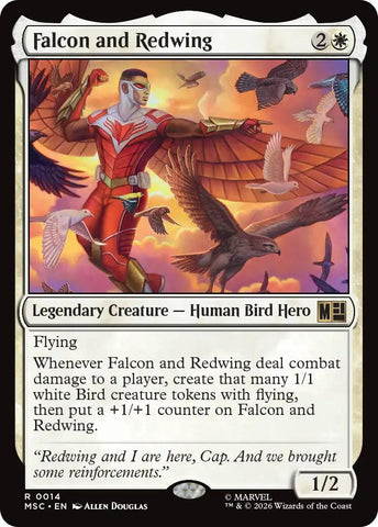 Falcon and Redwing (Surge Foil) [Marvel Super Heroes Commander]