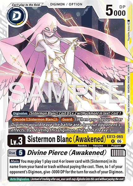Sistermon Blanc [EX13-065] (Awakened) // Divine Pierce (Awakened) [Chivalrous XIII]
