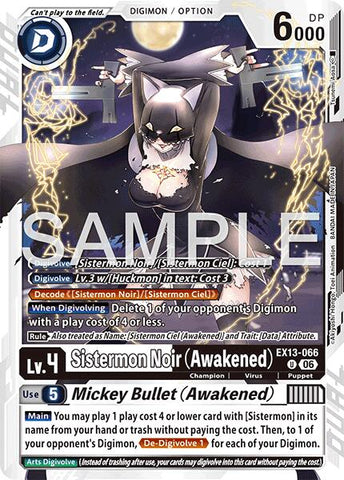 Sistermon Noir [EX13-066] (Awakened) // Mickey Bullet (Awakened) [Chivalrous XIII]