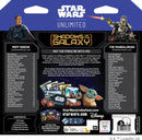 Back packaging for the Star Wars Unlimited card game Two-Player Starter Set, featuring characters and artwork from the Star Wars franchise.