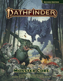 Pathfinder Monster Core book cover with a dragon and gnomes in a forest setting