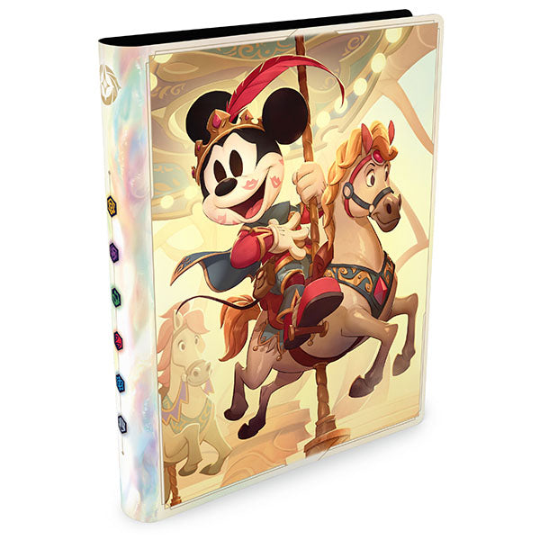 Animated character on a horse with carousel design on notebook cover