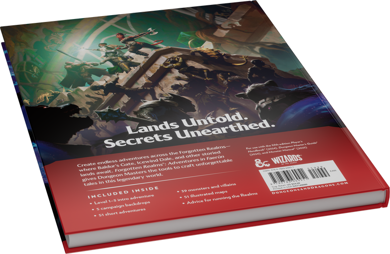 Book titled 'Lands Unfold. Secrets Unearthed.' with a red cover and game design elements on the cover.