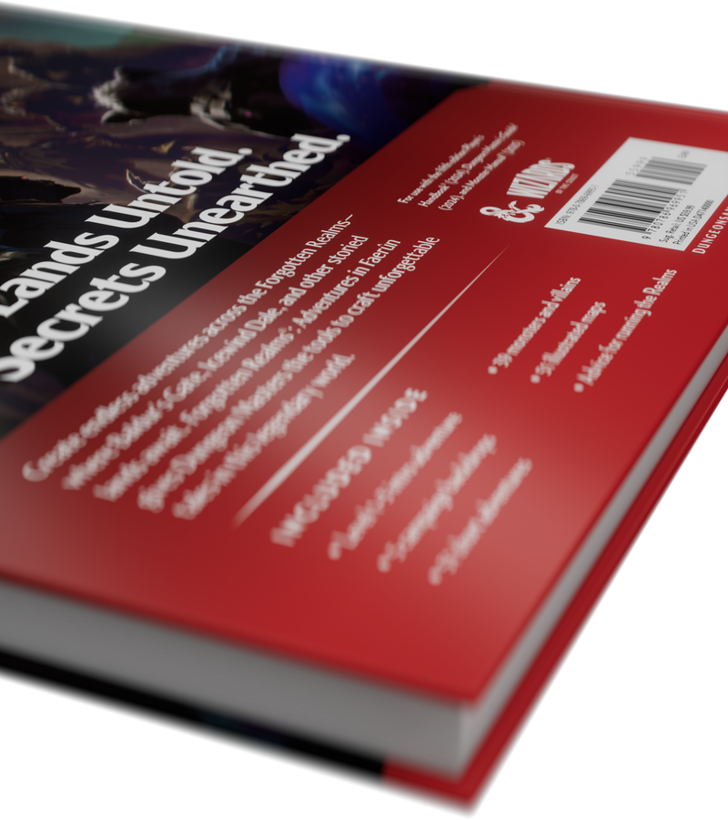 Book cover with text and a barcode on a red background