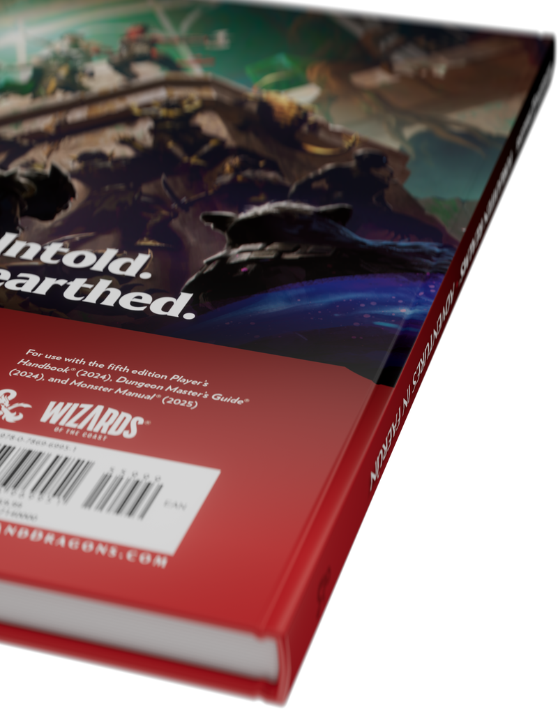 Game book with 'Dungeons & Dragons' branding on a white background