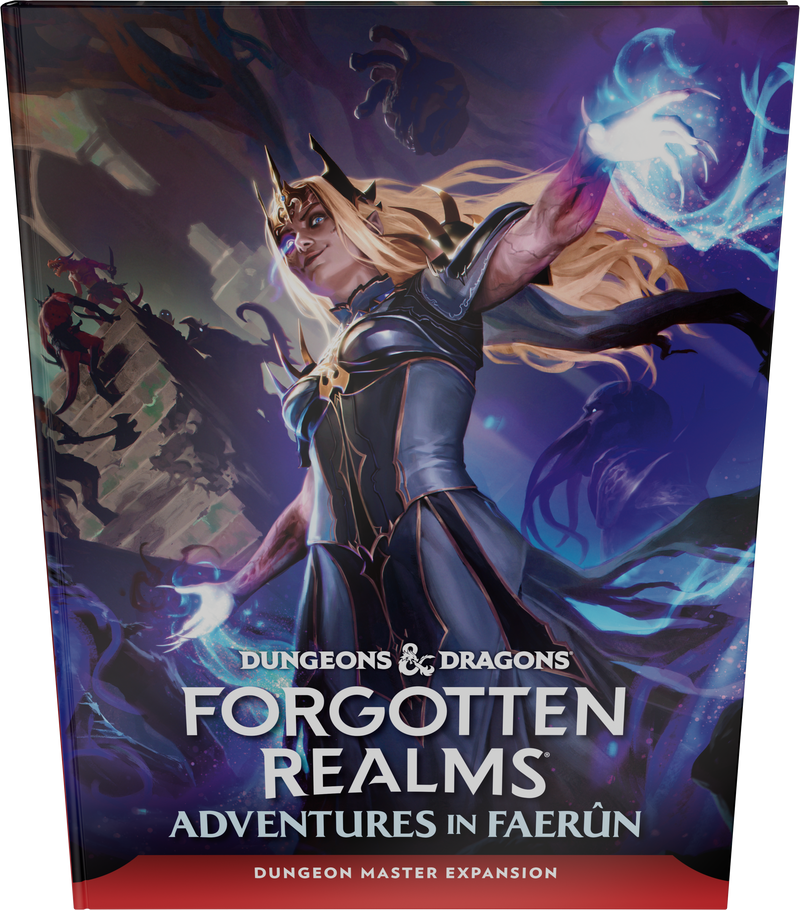 Dungeons & Dragons Forgotten Realms book cover with a character and text on a dark background