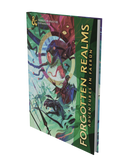 Dungeon Master's Guide with colorful cover featuring dragons and fantasy elements on a white background