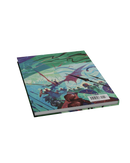 Colorful notebook with a dragon design on a white background