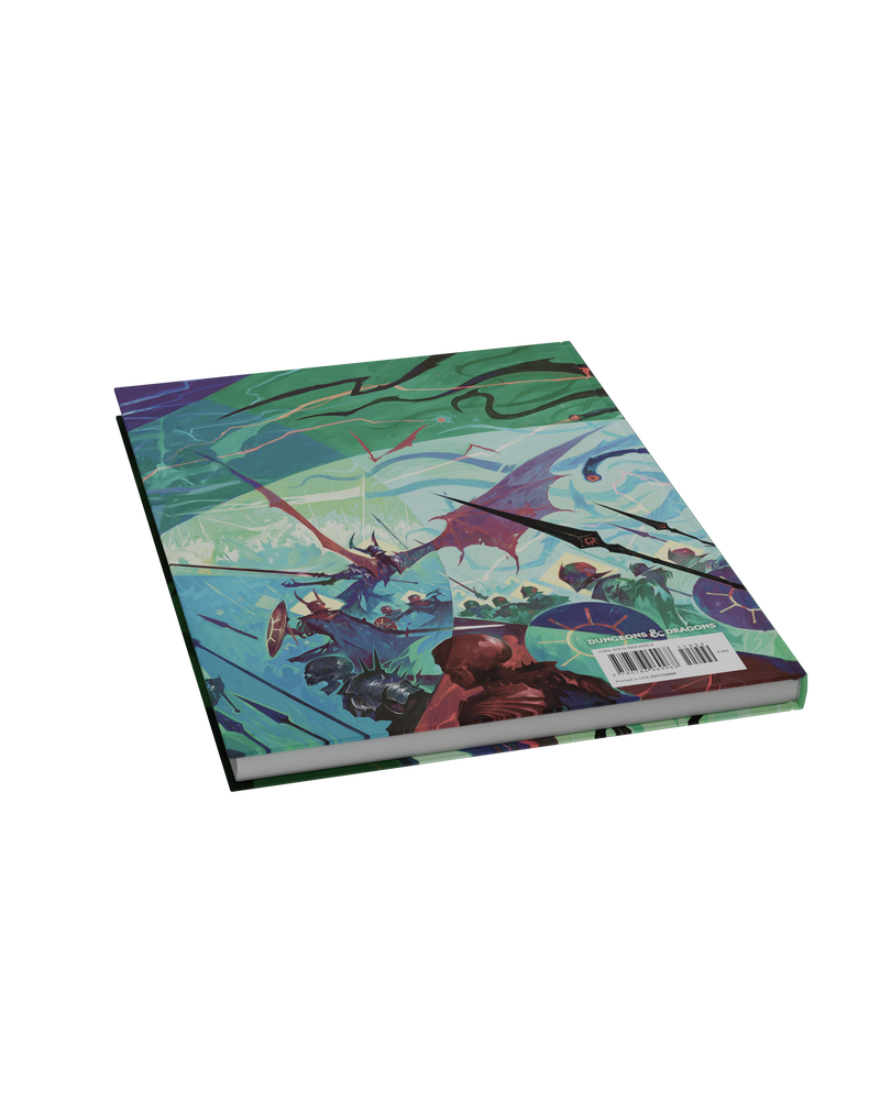 Colorful notebook with a dragon design on a white background