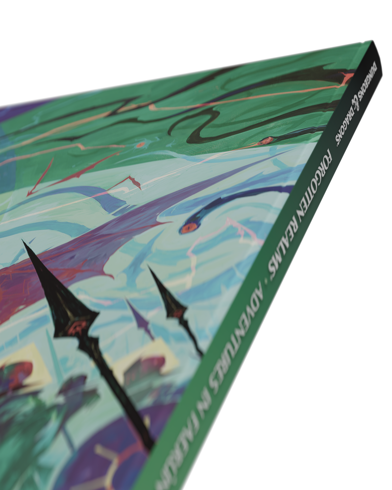 Colorful box with abstract design and text on a white background