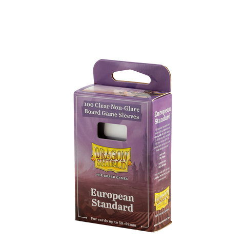 Dragon Shield European Standard board game sleeves 100 pack packaging.