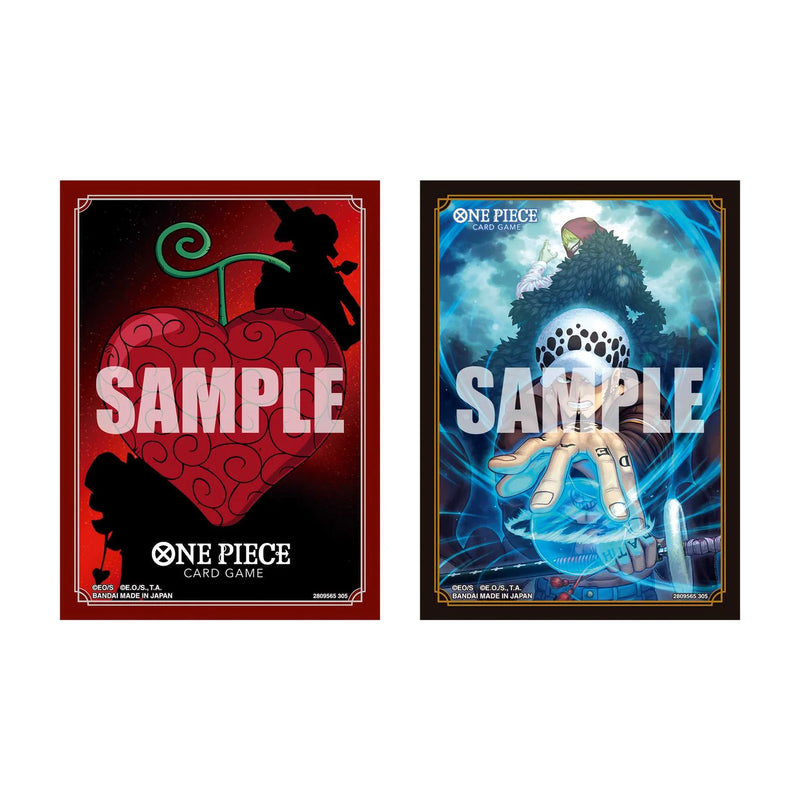 Two 'One Piece' themed card game sample cards on a white background