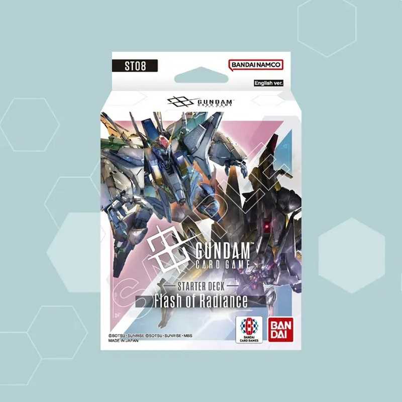 Packaging for the Flash of Radiance Starter Deck for the Gundam card game.
