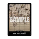 Card with a map design and 'Your Turn +1000' text on a white background
