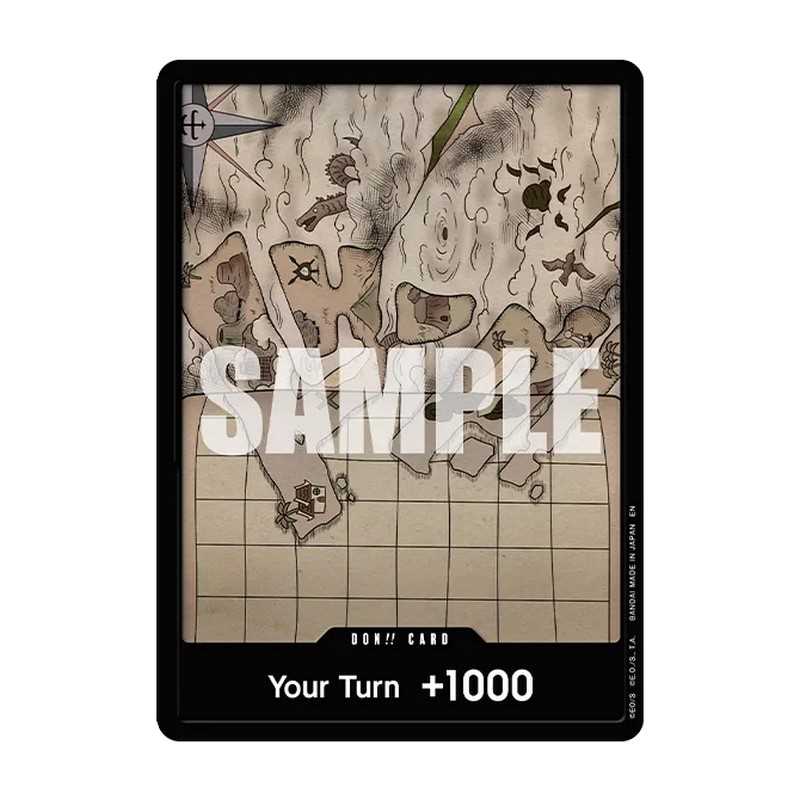 Card with a map design and 'Your Turn +1000' text on a white background