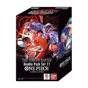 One Piece card game double pack set box with characters on a white background