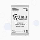 A single pack of Gundam Card Game custom deck box bonus packs, labeled 'Freedom Ascension' and 'English Ver.', shown against a light gray background with faint geometric patterns.