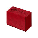 A red One Piece card box featuring embossed character designs and the One Piece logo on the top, shown on a plain white background.