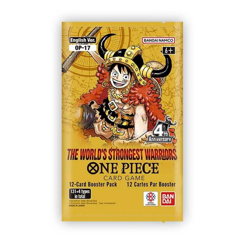 One Piece Card Game The World's Strongest Warriors OP-17 Booster Pack packaging with set artwork.