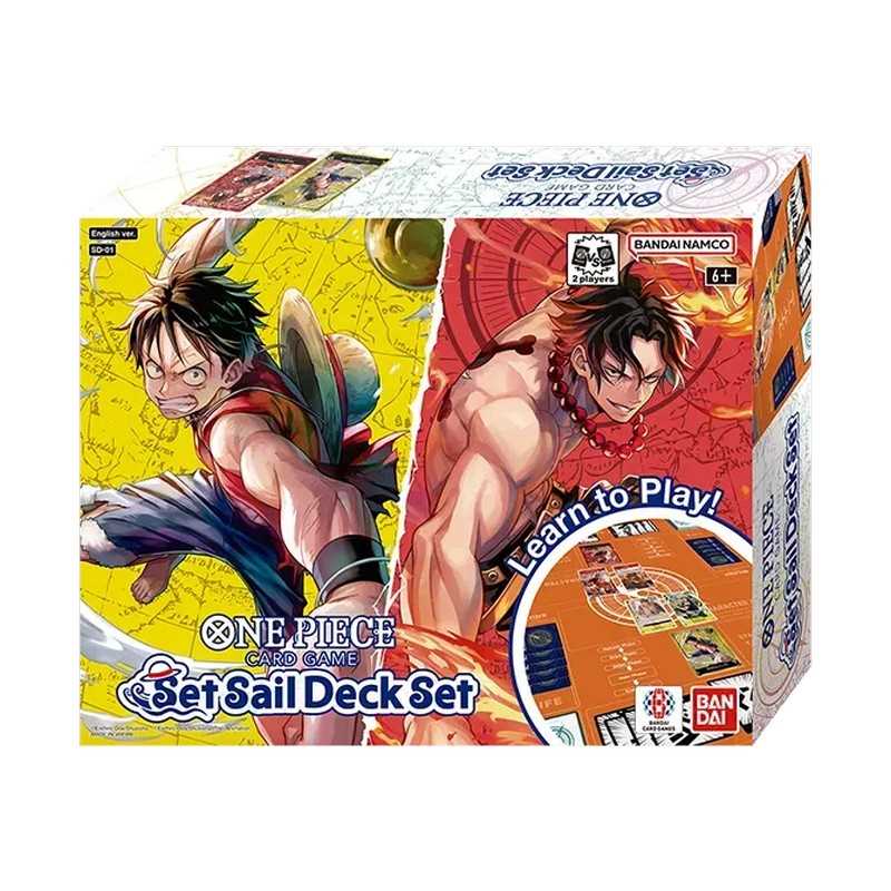 One Piece Card Game Set Sail Deck Set SD-01 box featuring Luffy and Ace.