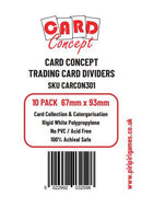 10x Trading Card Dividers (White, Writeable) - Card Concept