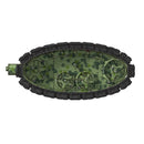 Tank with green camouflage pattern on a white background