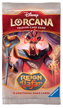 Disney Lorcana Reign of Jafar Set 8 Booster Pack packaging with set artwork.