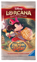 Disney Lorcana Reign of Jafar Set 8 Booster Pack packaging with set artwork.