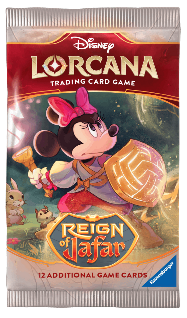 Disney Lorcana Reign of Jafar Set 8 Booster Pack packaging with set artwork.