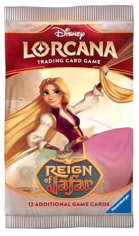 Disney Lorcana Reign of Jafar Set 8 Booster Pack packaging with set artwork.