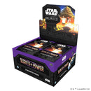 Star Wars Unlimited Secrets of Power trading card game booster box on a white background