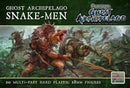 Game box for 'Ghost Archipelago Snake-Men' featuring fantasy artwork and branding.