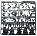 Collection of miniature figures and accessories on a plastic tray, made by Renedra Ltd.