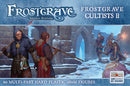 Frostgrave Cultists II box set with characters in a snowy, gothic setting.