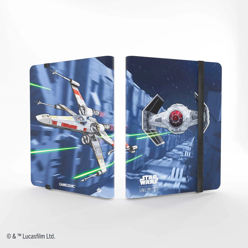 Album with Star Wars design featuring a spaceship on a blue background