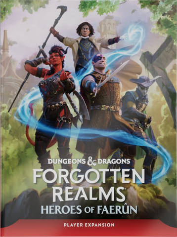Dungeons & Dragons Heroes of Faerûn book with unique Forgotten Realms artwork.