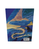 Fantasy book cover with dragon design on a blue background