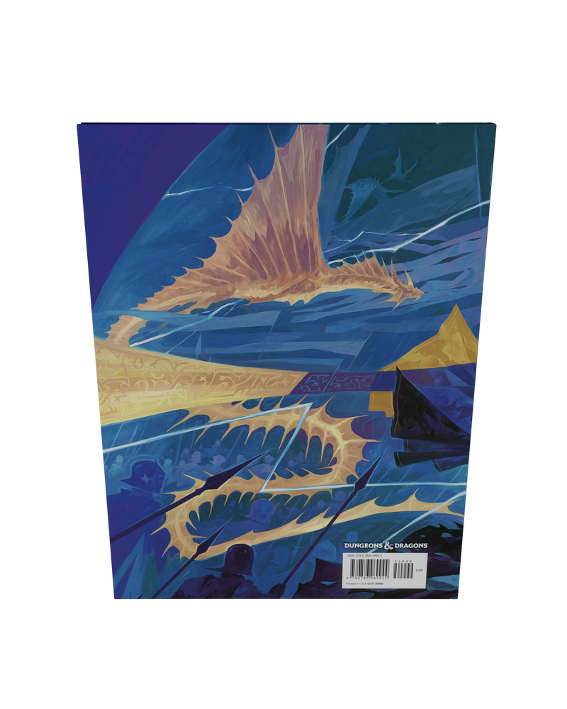 Fantasy book cover with dragon design on a blue background